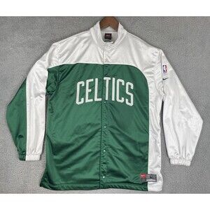 VTG Y2K Nike Boston Celtics Stitched Warm Up Jersey Jacket Mens Large Green EUC
